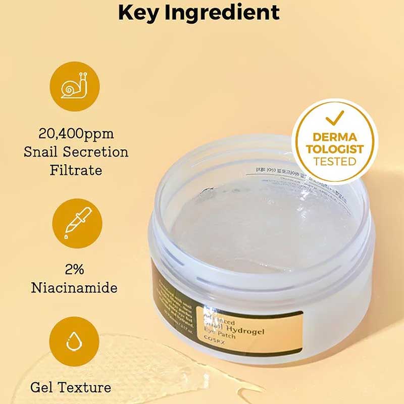 Patch hydrogel avancé pour les yeux à base d'escargot 60τμχ