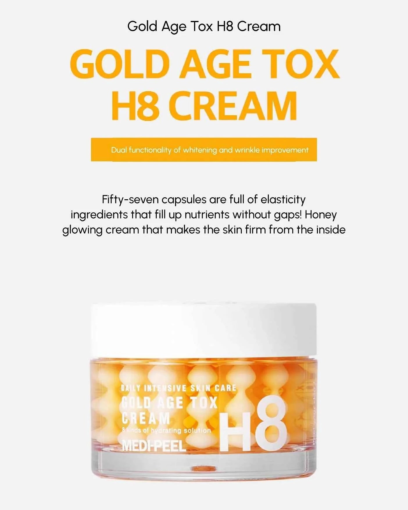 Gold Age Tox H8 Cream - Ενυδατική συσφικτική κρέμα με κολλαγόνο 50gr