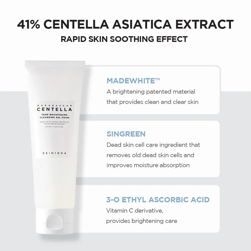 Madagascar Centella Tone Brightening Cleansing Gel Foam 125ml