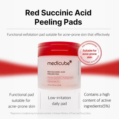 Red Succinic Acid Peeling Pad 70τμχ