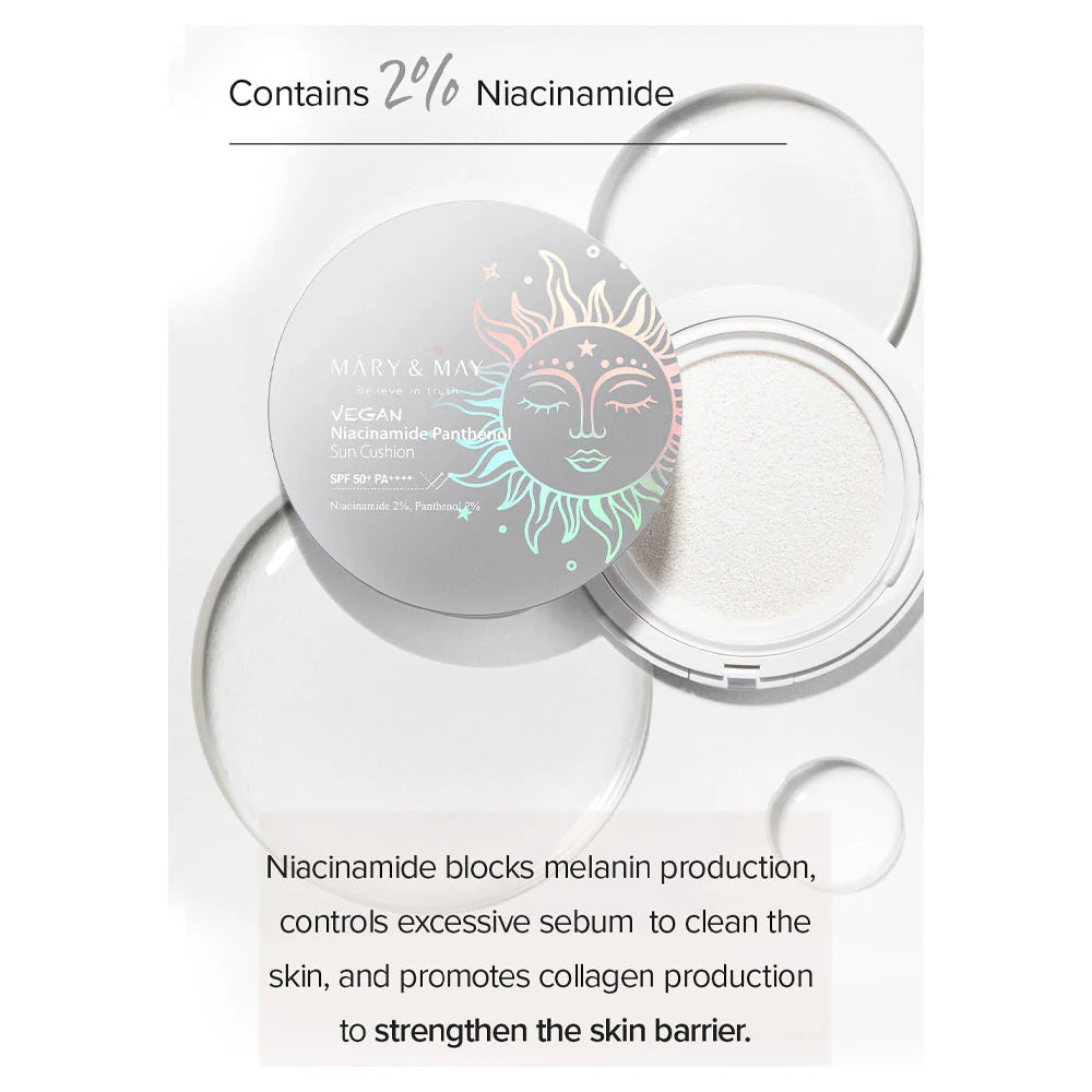 Vegan Niacinamide Panthenol Sun Cushion SPF50+PA++++ 25g