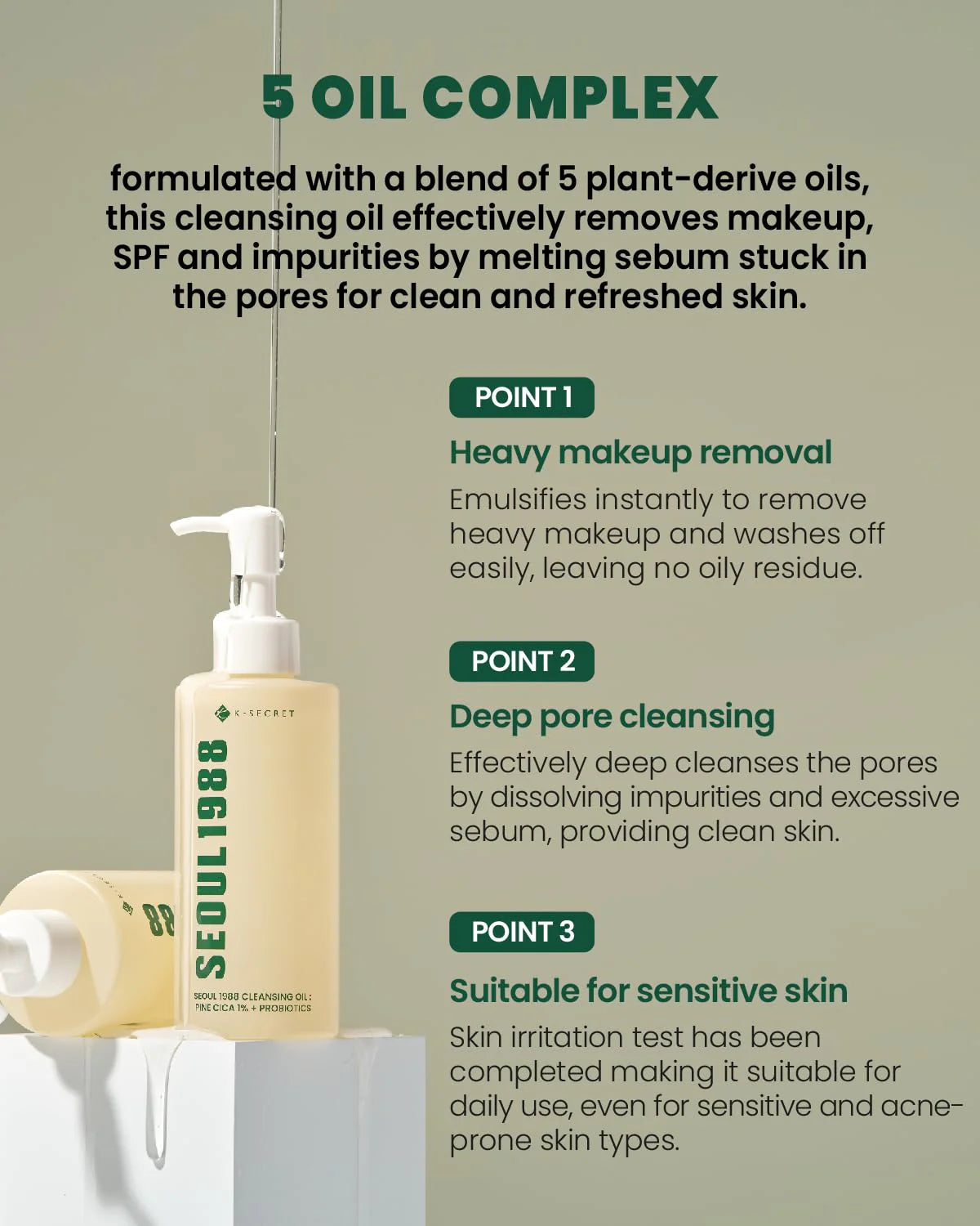 Cleansing Oil : Pine Cica 1% + Probiotics 200ml