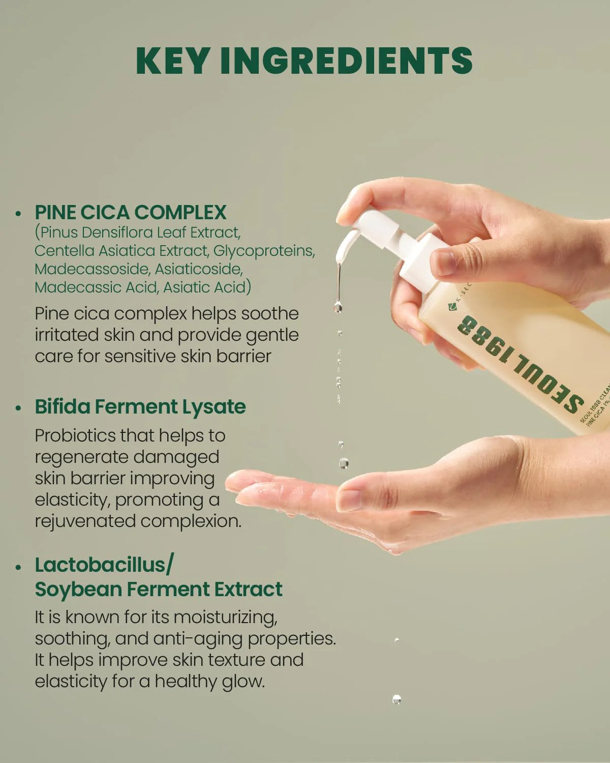 Cleansing Oil : Pine Cica 1% + Probiotics 200ml