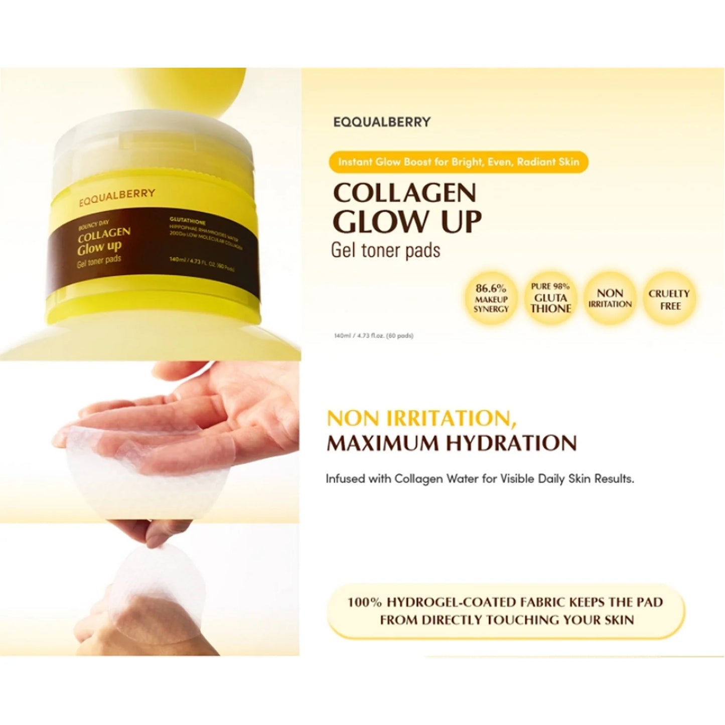 Collagen Glow Up Gel Toner Pad 60pads