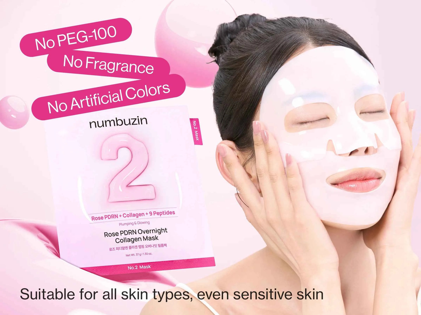 No.2 Rose PDRN Overnight Collagen Mask 37g