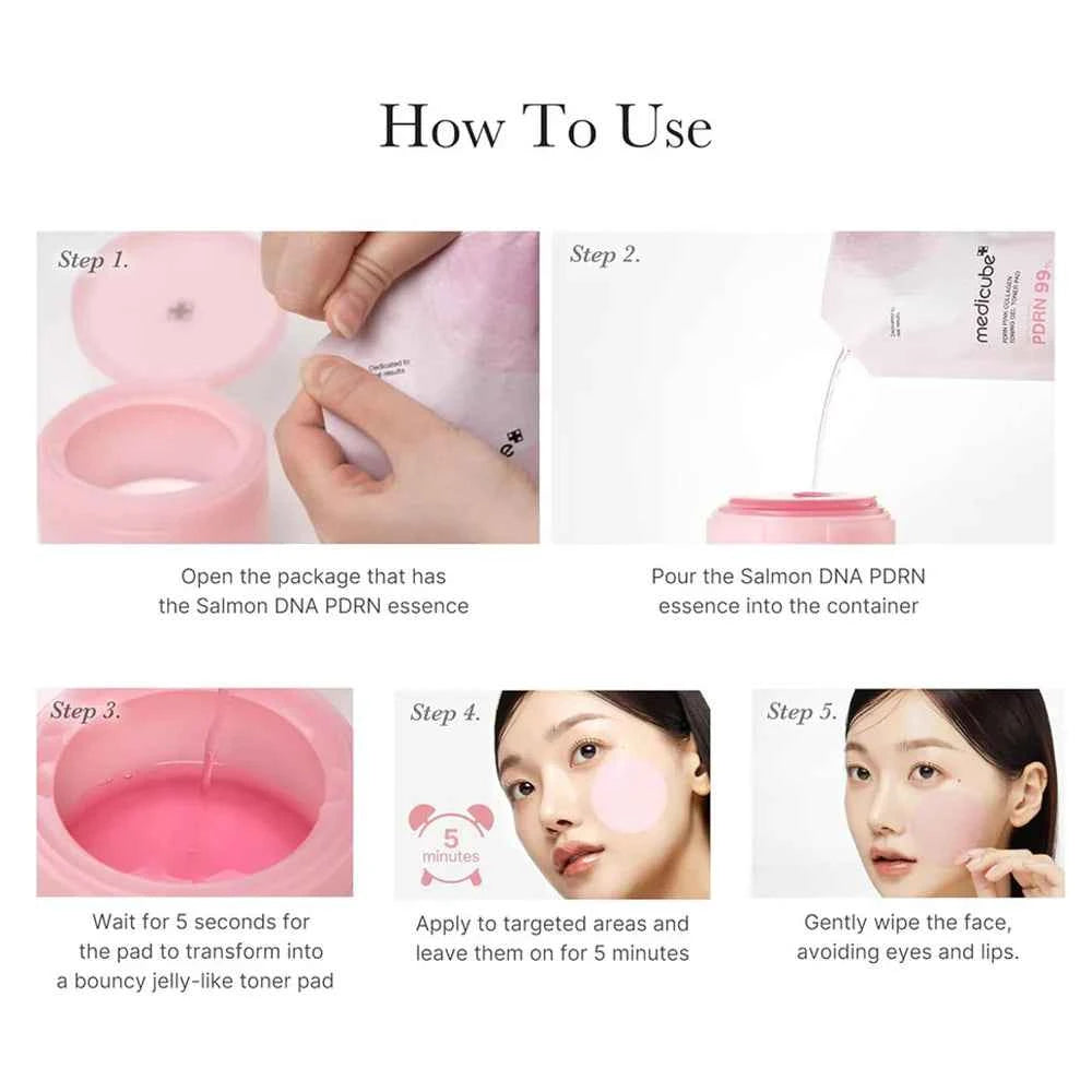 PDRN Pink Collagen Toning Gel Toner Pad 70τμχ