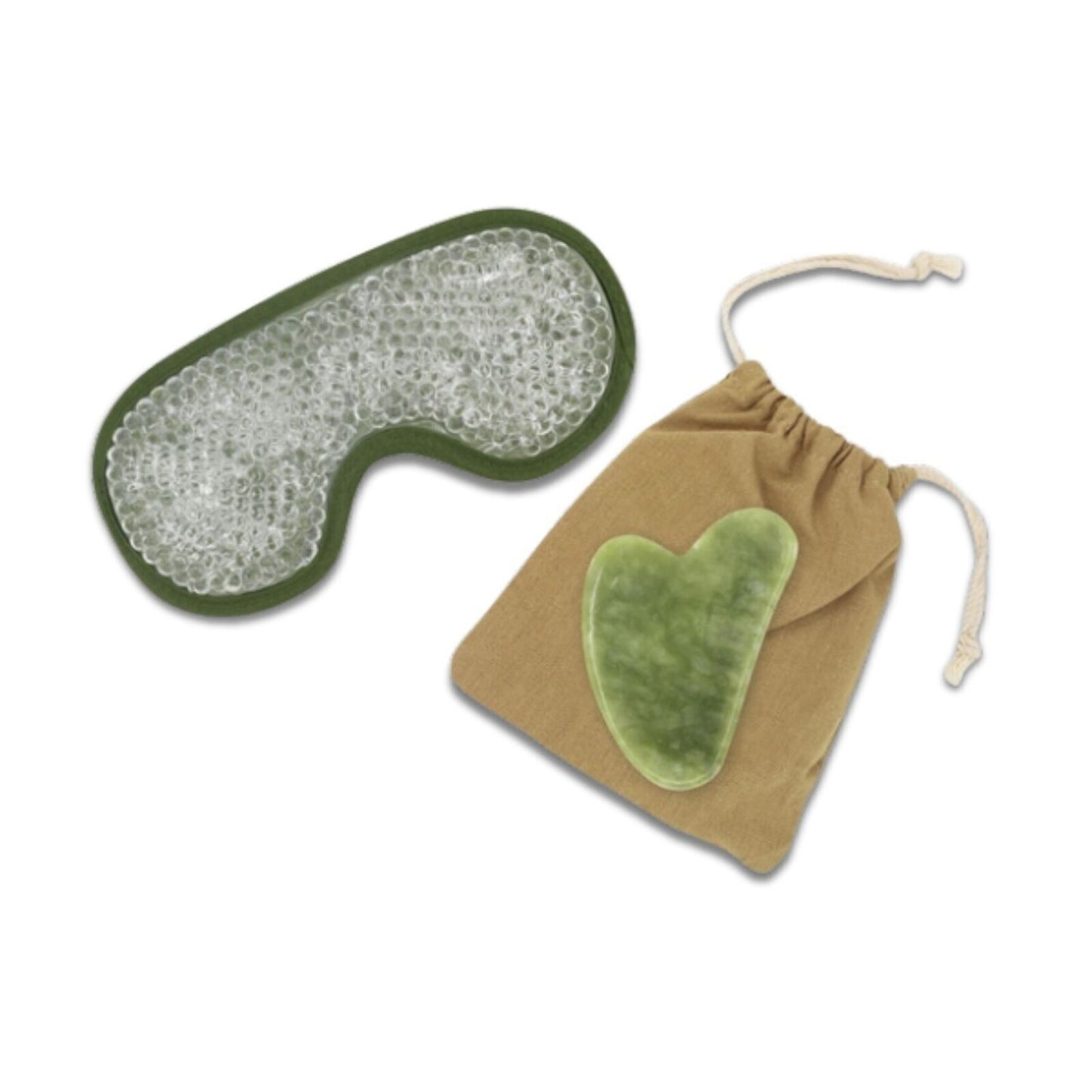 Gua Sha Green Jade Face Massager and Thermotherapy Eye Mask