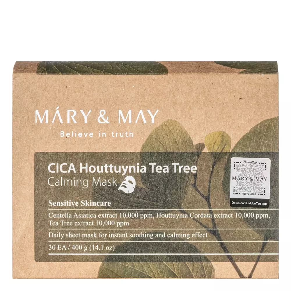 Mary&May - Cica Houttuynia Tea Tree Calming Mask - Soothing Face Mask Set - 30τμχ