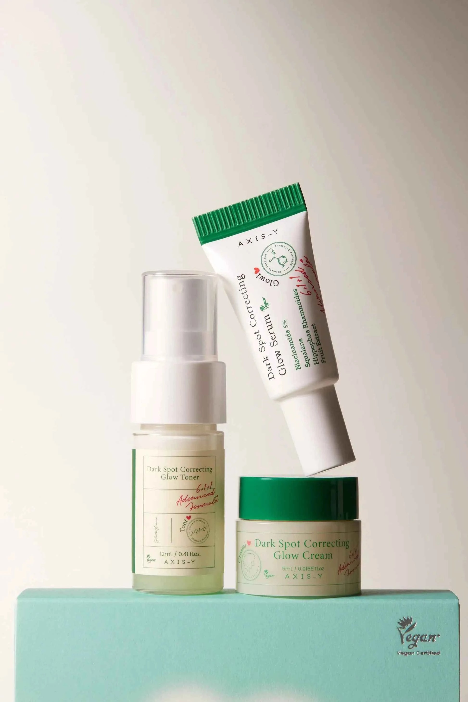 The Mini Glow Trio Toner 12 ml + Serum 5 ml + Cream 5 ml