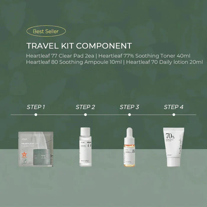 Heartleaf Soothing Trial Kit - Σετ με 4 δημοφιλή προιόντα σε mini συσκευασίες